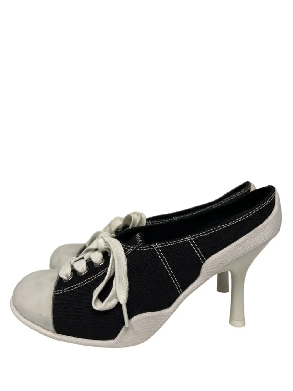 Jeffrey Campbell Sneaker Heels Black White Size 5.5 Platform Sneakers New Flaws